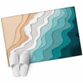 thumbnail image 2 of Abstract Washable Small Entryway Area Rugs 2'x3', Water Duck Green Gradient Ocean Beach Waves Low Pile Throw Rug Non-Slip Sturdy Edge Binding Carpet for Front Door Floor Room Entry, 2 of 9