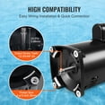 thumbnail image 4 of VEVOR 1.5 HP Pool Pump Motor, 56Y Frame, 115V((12.8 Amps))/230V(6.4 Amps) 3450 RPM, 60Hz, 1.1 Service Factor, 90μF/250V Capacitor, CCW Rotation Square Flange Replacement Motor, 4 of 9