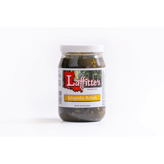 Laffitte's Gourmet Candied Jalapeno Relish 16 Ounce - Perfect On Your Burgers, Brats, Hot Dogs, and Sandwiches - Perfect Over Your Favorite Cheese and For Stuffing