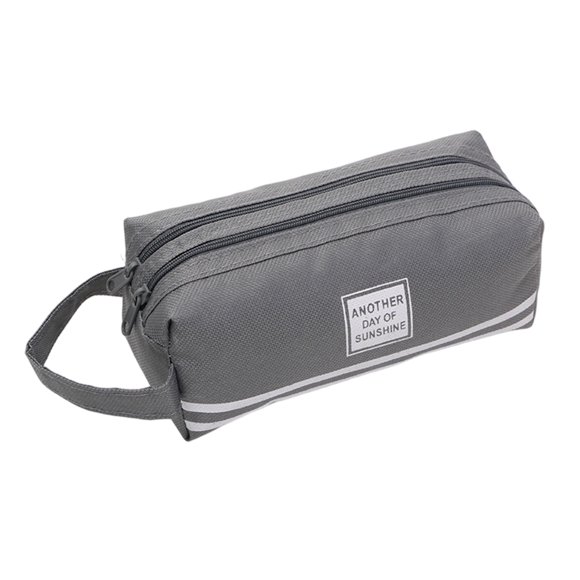 Estuche Oxford para lápices con asa, estuche doble para bolígrafos, bolsa de papelería para estudiantes y personas que se desplazan a diario. Organizador de artículos de papelería.