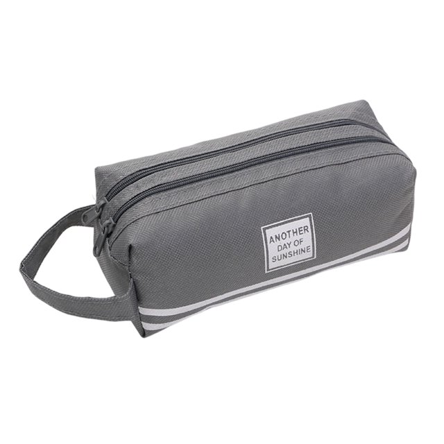 Estuche Oxford para lápices con asa, estuche doble para bolígrafos, bolsa de papelería para estudiantes y personas que se desplazan a diario. Organizador de artículos de papelería.