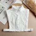thumbnail image 3 of Eoperou Fake Collar Solid Color Rhinestone Button Hollow Out Detachable Stand Collar Women Half Shirt Floral Lace Sweater Dickey Collar for Office, 3 of 8