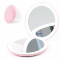 thumbnail image 1 of Espejo de maquillaje Fabuday Travel Compact con luces 1x/20x rosa, 1 of 7