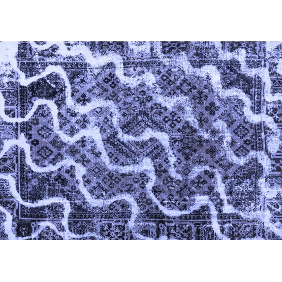 Ahgly Company Indoor Rectangle Abstract Blue Modern Area Rugs, 8' x 12'