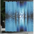 thumbnail image 4 of Ambesonne Digital Shower Curtain, Mosaic Pattern Squares, 69"Wx84"L, Indigo Sky Blue, 4 of 5