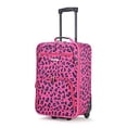 thumbnail image 3 of Rockland Fashion Softside Upright Luggage Set, Magenta Leopard, 2-Piece (14/19), 3 of 5