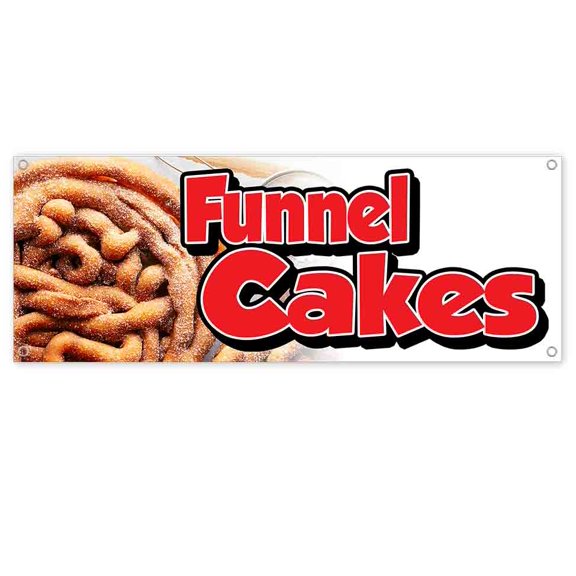 Funnel Cakes 13 oz Vinyl Banner With Metal Grommets