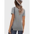 thumbnail image 2 of Womens Summer Casual Short Sleeve Tunics Tops Crew Neck Blouses Dressy Basic Shirts, 2 of 6