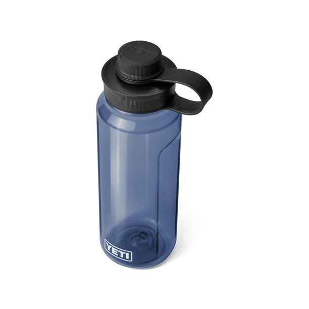 Botella de agua YETI Yonder de 1 litro y 1000 ml, color azul marino con tapa de amarre