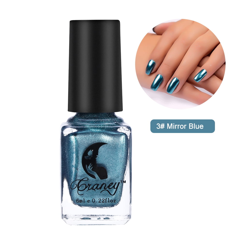 Mgaxyff 6 Colors Fashion Metallic Mirror Silver Effect 6ml Nail Polish