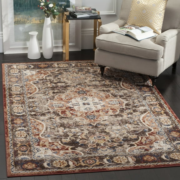 SAFAVIEH Bijar Tobin Oriental Area Rug, Brown/Rust, 5'3" x 7'6"