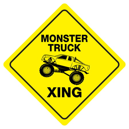 MONSTER TRUCK CROSSING Funny Novelty Xing Sign