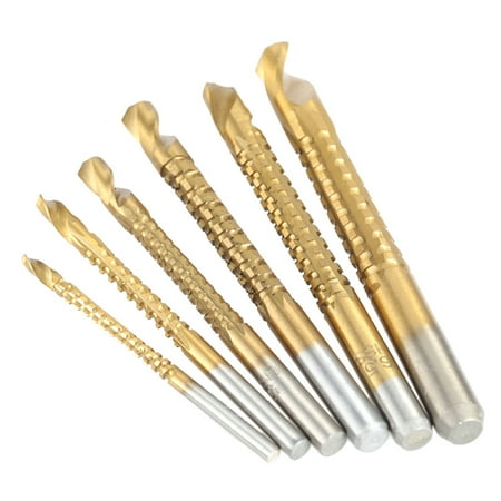 Cut Groove Wood 6pcs/set High-speed Steel Titanium Saw Drill Professional Pull Groove Drill Wood Metal Plastic Cutting Hole Saw Titanium Coated Sawtooth Bit 3mm 4mm 5mm 6mm 6.5mm 8mm ()