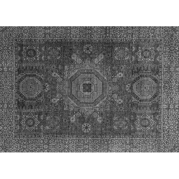 Ahgly Company Indoor Rectangle Abstract Gray Modern Area Rugs, 5' x 8'
