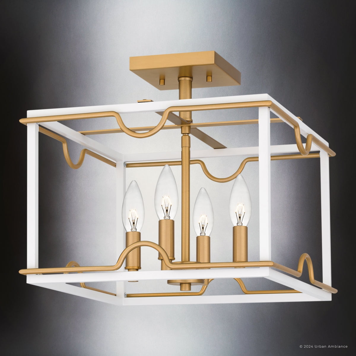 Luxury English Country Ceiling Light, Matte White, UQL5271