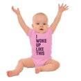thumbnail image 3 of I Woke Up Like This Sleepy Naptime Romper Boys or Girls Infant Baby Brisco Brands 24M, 3 of 7