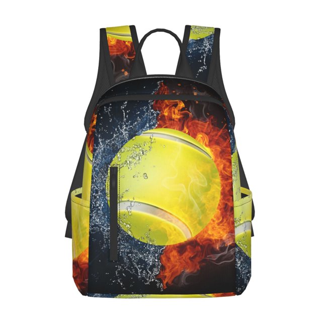 Disketp Tennis Ball In Fire And Water Mochila Ligera e Impermeable, Mochila de Día Resistente para Viajes, Senderismo y Uso Diario para Hombre y Mujer