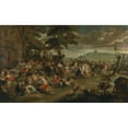thumbnail image 2 of Workshop of Peter Paul Rubens 24x16 Gold Ornate Framed and Double Matted Museum Art Print Titled - A Village Feast, 2 of 4