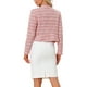 thumbnail image 3 of BLAZER DE TWEED PARA MUJER CHIC INSPIRADOR CON CUELLO ALTO, CORTO Y ABIERTO, ROJO, 3 of 6