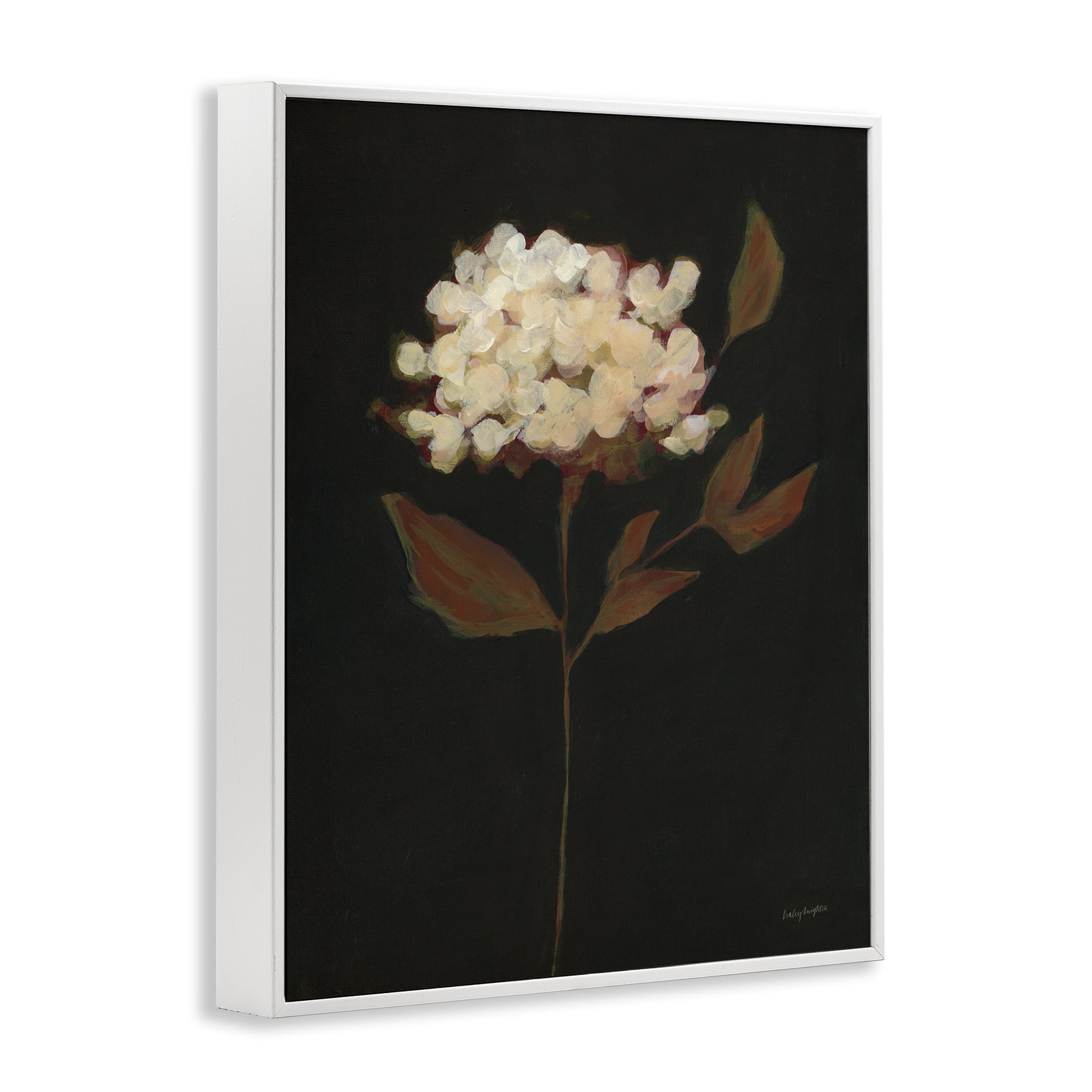 Stupell Industries Dark Fall Flower Botanical & Floral Painting White Framed Art Print Wall Art, 16 x 20