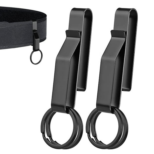 Cinturón porta llaves de alta resistencia, construcción de acero inoxidable con llaveros desmontables para equipo de servicio policial, llavero táctico para cinturón de 2,25 pulgadas como máximo (2