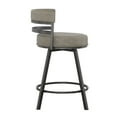 thumbnail image 3 of Steve Silver Gene Metal and Gray Faux Leather Swivel Counter Stool, 3 of 7
