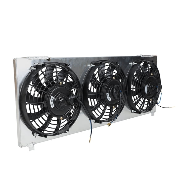 Aluminum Shroud 3x 9" Slim Fan For Radiator 1991-2001 Jeep Cherokee XJ Comanche