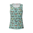 thumbnail image 3 of Picia winter ski Dachshund Pattern Women's Workout Tank Top,Breathable Activewear,Slim Fit Athletic Top,Versatile Workout Moisture-wicking top-Large, 3 of 9