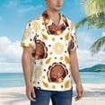 thumbnail image 3 of Kll Men'S Hawaiian Shirt Short Sleeve Button Down Beach Shirts-Fall Turkey, 3 of 7