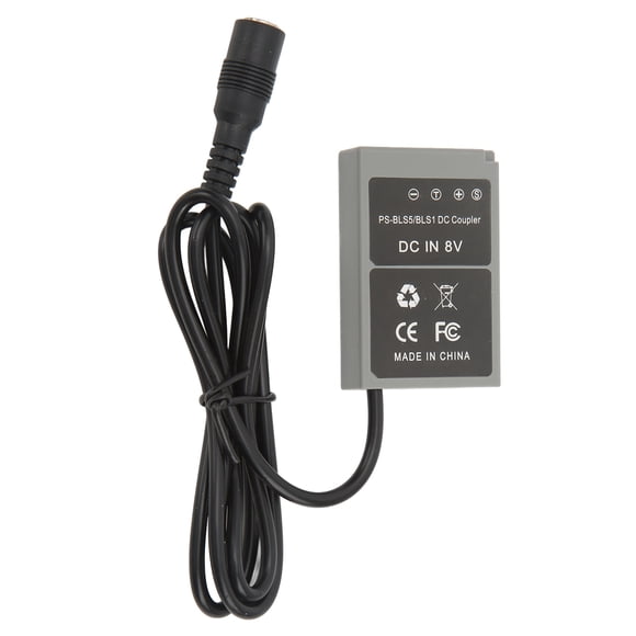 Digital Camera Dummy Battery, PSBLS5 PSBLS1 Analog Battery DC Coupler Adapter AC Power Supply Dummy Battery for Pen EPL7 EPL5 EPM2 Stylus 1 1s OMD EM10 EM10 Mark II III