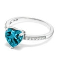 thumbnail image 3 of Gem Stone King 2.24 Ct Heart Shape London Blue Topaz 925 Sterling Silver Ring, 3 of 5