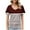 Wine, variant on fatyb Womens Summer Tops V Neck Casual T Shirts Printed Short Sleeve Side Ruched Summer Blouses for Women
