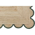 thumbnail image 3 of DecorAvenue Braided Jute Area Rug Farmhouse Scalloped Area Rug, Natural / Green 5' x 8' Ft Oval, 3 of 6