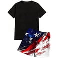 thumbnail image 4 of GrmtClth Mens Usa Flag 2 Piece Outfits Independence Day 4th Of July Tee and Shorts Set Casual Short Sleeve Outfits Comfy Elastic Drawstring Clothing Dark Blue XL, 4 of 4