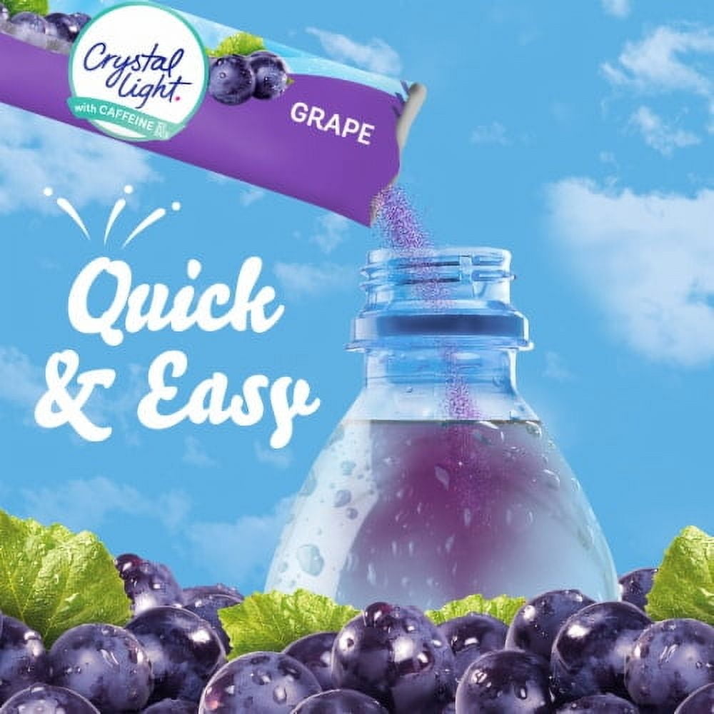 2X-Crystal Light Grape Naturally Flavored Powdered Drink Mix with Caffeine - 30 ct