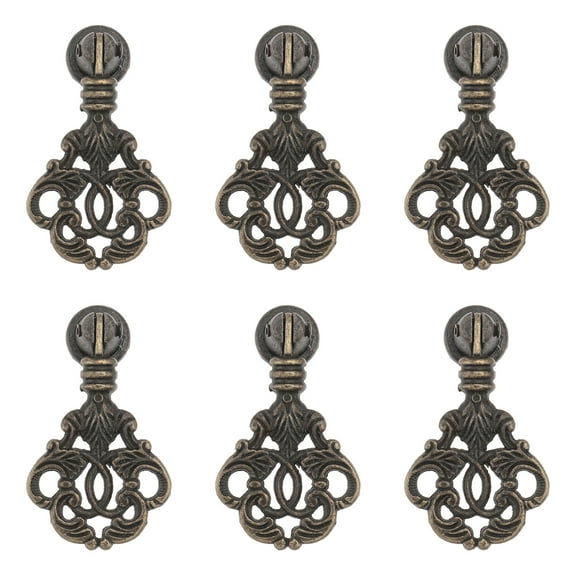 OUNONA Elegant Dark Brown European Style Cabinet Handle Set of 6 Premium Zinc Alloy for Home Use
