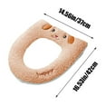 thumbnail image 3 of YgkuHd Toilet Seat Covers for Bathroom, Button Toilet Cover Household Winter Thick Toilet Mat Toilet Cover Universal Toilet Ring Pad Washable D Shapetoilet Seat Cushion (Coffee), 3 of 6
