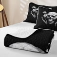 thumbnail image 4 of Homewish Goth Sugar Skull Twin Quilt Set,Romantic Rose Floral Twin Coverlet Set,2-Piece, 4 of 7