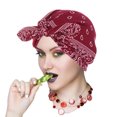 thumbnail image 2 of Elegante gorro indio con puntera musulmana adornado con flores de anacardo y lazo, diseño decorativo, 2 of 6