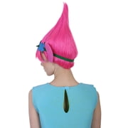 HPO Teens Magical Troll Princess Pink Updo Wig , Pink Cosplay Halloween Wig , Premium Breathable Capless Cap