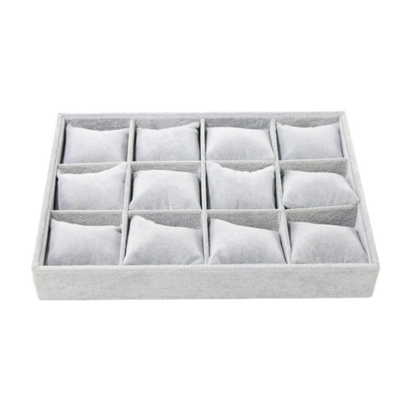 Dualoai Velvet Watch Jewelry Organizer Drawers Insert for Shelves Jewelry Exhibition Gray