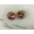 thumbnail image 3 of Clip On Earrings Rose Peach Cushion Cut 12mm Element Halo Made With Swarovski Crystallized Elements Nickel Free, 3 of 3