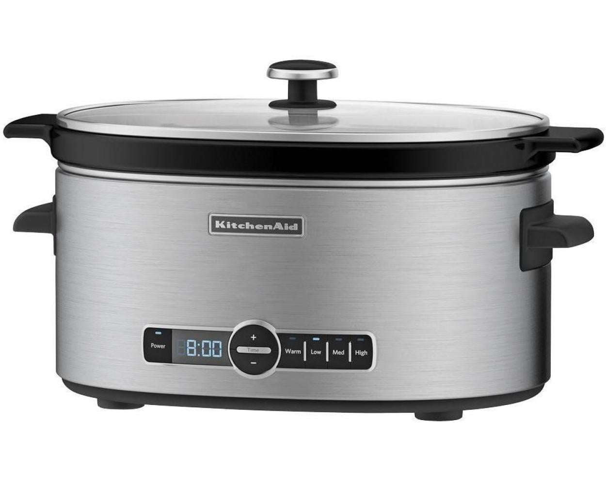 KitchenAid 6 Quart Slow Cooker With Solid Glass Lid Walmartcom