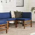 thumbnail image 2 of Sanibel 6 Piece Modular Acacia Set with Ottoman in Dark Brown/Navy Blue, 2 of 9