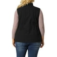 thumbnail image 3 of Agnes Orinda Women's Plus Size Sleeveless Anorak Cargo Coats Zip Button Drawstring Waist Vest Jackets 4X Black, 3 of 7