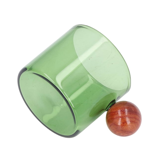 Glass Coffee Cup, 4 Ounce Mini Tea Cup With Wooden Handle For Coffee Beer Tea