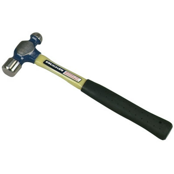 Ball Pein Hammer, Straight Fiberglass Handle, 12 1/2 in, Steel 8