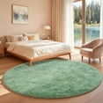 thumbnail image 2 of ASPILLOW Fluffy Circular Rugs,6ft Soft Fuzzy Plush Indoor Round Carpets for Bedroom Living Room Kids Room Nursery,Mint Green, 2 of 8