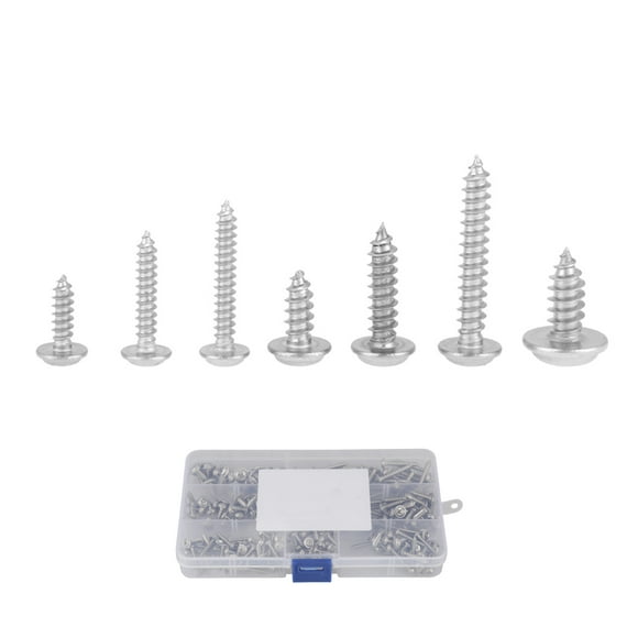Screws, Pan Head Tapper Screws, Stainless Steel 7 Different Sizes For Workers Repairmen