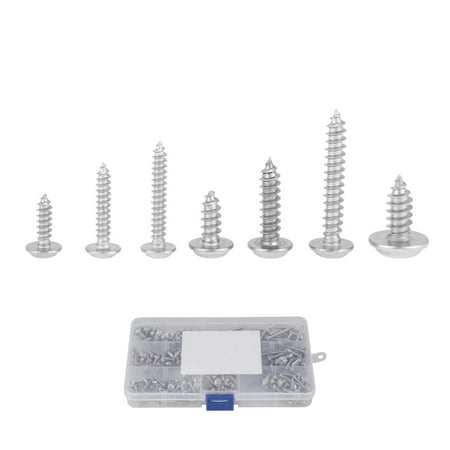 

Silver 220Pcs 7 Different Sizes Screws Pan Head Tapper Screws Plumber Assemblymen For Repairmen Workers
